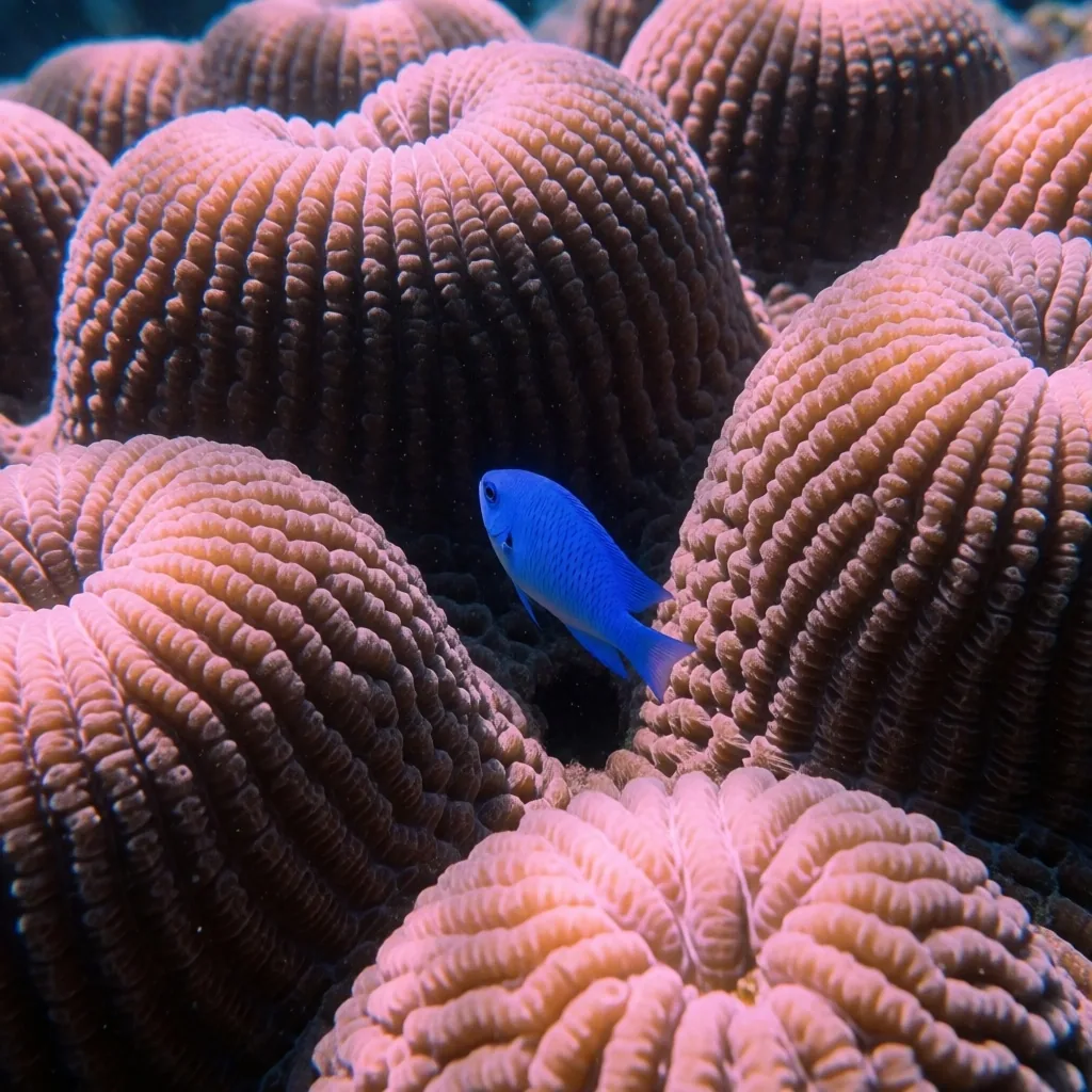 Coral reef teeming with fish in the clear waters of the Red Sea near Hurghada