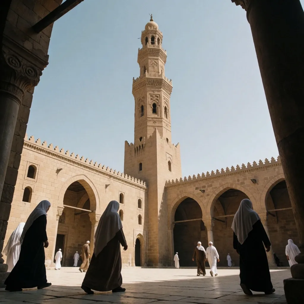 Egyptian religious architecture during prayer time