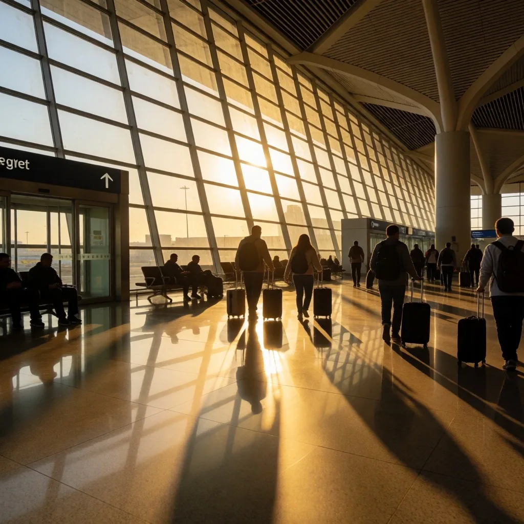 Regional airport terminal interior in Egypt